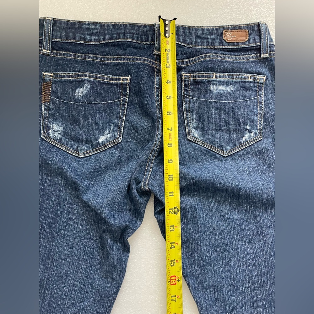 Paige Women’s Blue jeans size 29 distressed Medium  wash - Picture 9 of 10